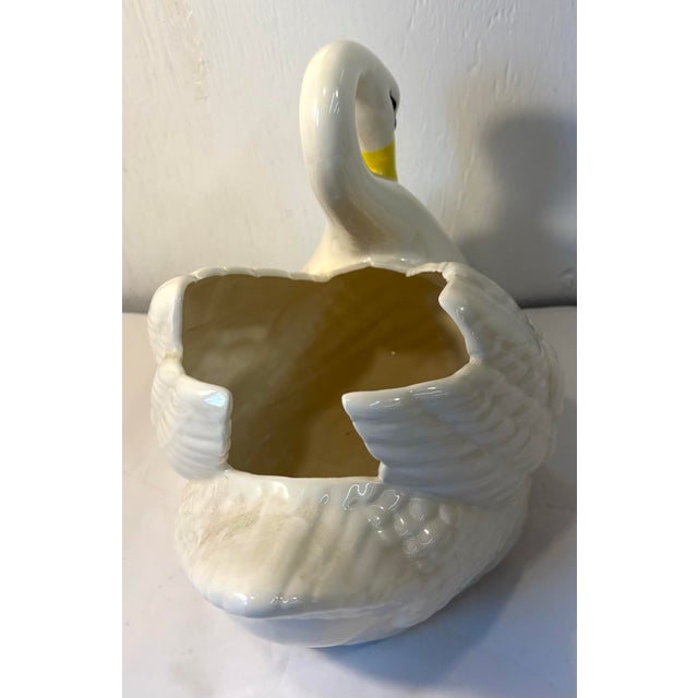 Vintage Ceramic Swan Planter For Sale - Image 4 of 6