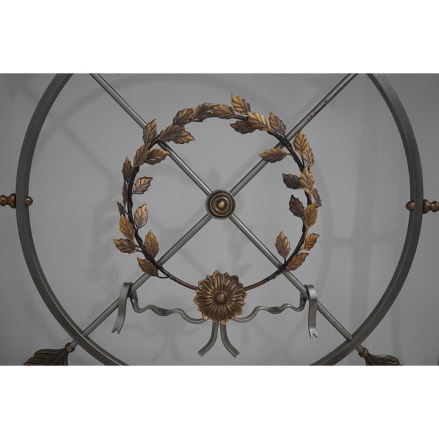 Maitland Smith French Empire Marble Top Steel Base Console Table For Sale - Image 12 of 17