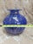 Beautiful hand blown blue art glass vase featuring shimmering copper flake (aventurine-style) inclusions that catch the...