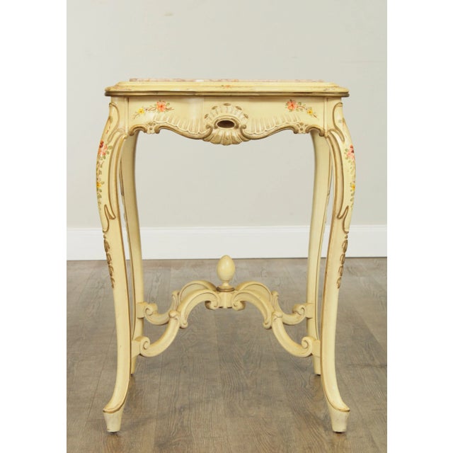 Vintage Italian Painted Marble Top Side Table For Sale - Image 4 of 13