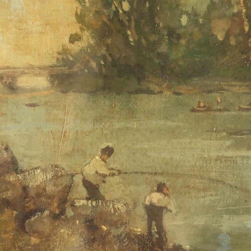 Lorenzo Gignous, Landscape, Oil on Canvas, Framed For Sale - Image 4 of 13