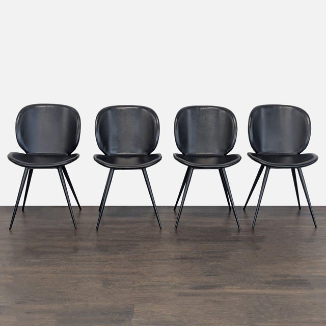 Room & Board Room and Board Modern 5-Piece Dining Set With Glass Aria Table and Gwen Black Chairs For Sale - Image 4 of 5
