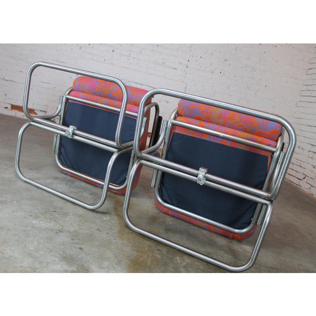 MidCentury Modern Pullman Train Car Folding Lounge Chairs A Pair