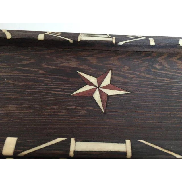 Vintage Anglo-Indian Stacking Wood Trays With Inlay - Set of 6 For Sale - Image 9 of 12