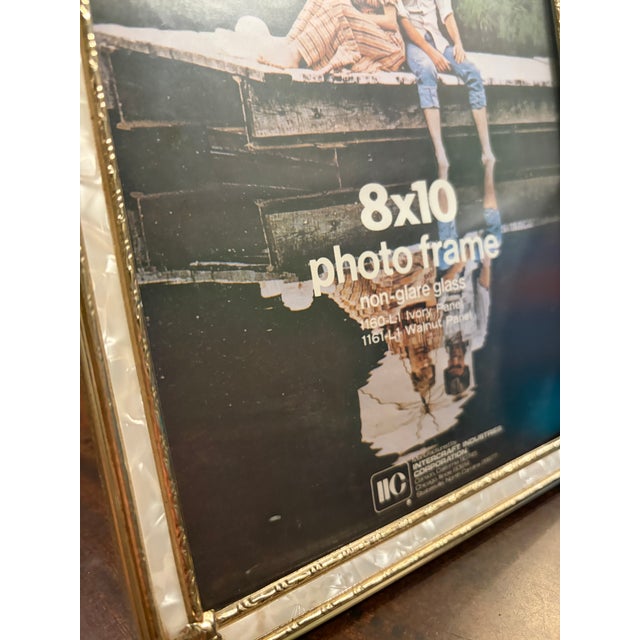 Transitional Vintage Gold-Tone Frame With Non-Glare Glass, Circa 1980s For Sale - Image 3 of 4