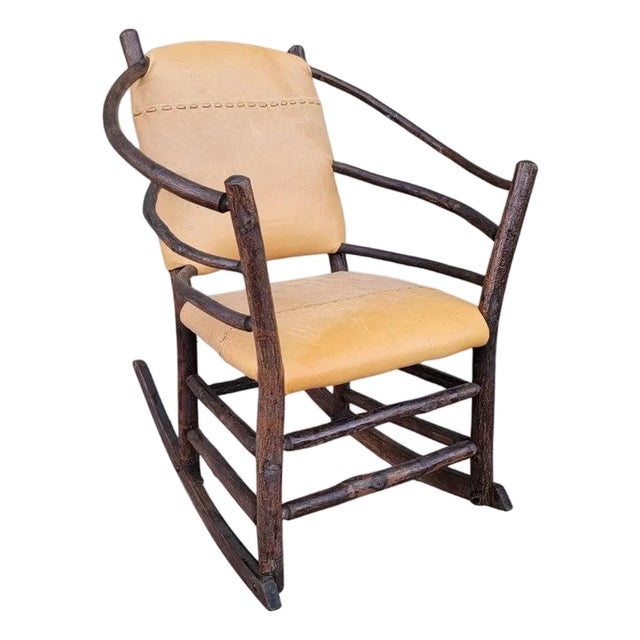 Old Hickory Barrel Back Rocking Chair For Sale