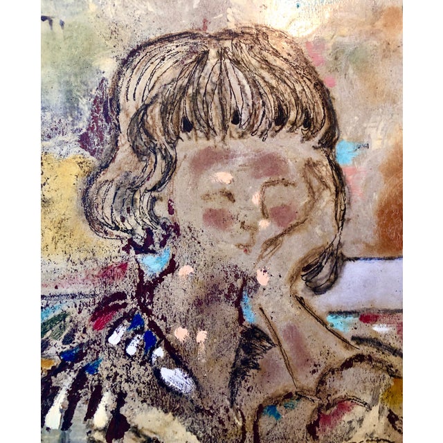 Lazzaro Donati, Large Italian Modernist Surrealist Lady Mod Oil Painting "La Ragazza Ungherese", 1963 For Sale - Image 4 of 9