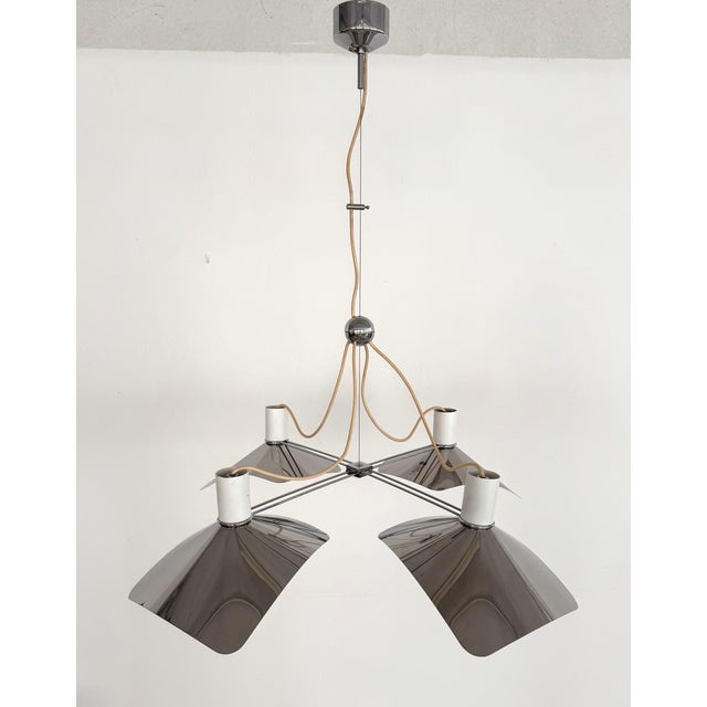 Mid-Century Modern Corolla Pendant Light in Chrome by Giovanni Grignani, Italy, 1970s For Sale - Image 9 of 18