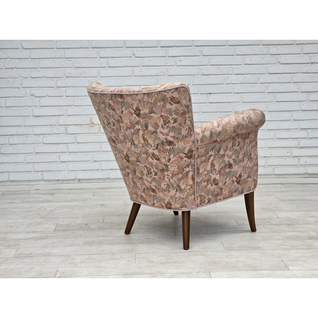 Danish Armchair in Jacquard Fabric, 1960s For Sale - Image 13 of 18