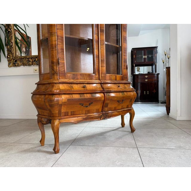 Baroque Display Cabinet in Walnut, 1980s For Sale - Image 9 of 12