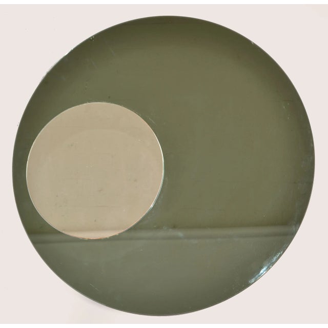 Fontana Arte Style Round Double Glass Wall Mirror Italy Mid-Century Modern 1970 For Sale - Image 11 of 12