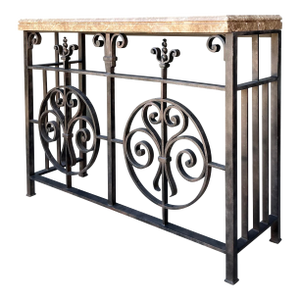 Vintage Wrought Iron Gate Console Table