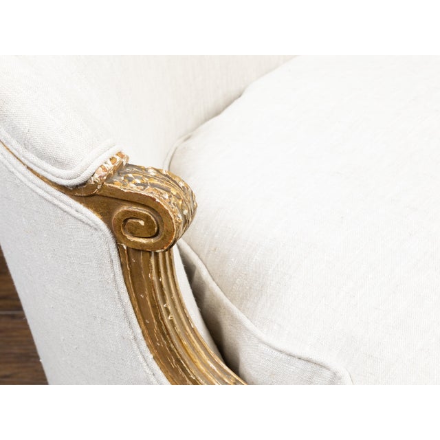 Wood French Louis XVI Style 19th Century Giltwood Upholstered Canapé en Corbeille For Sale - Image 7 of 10