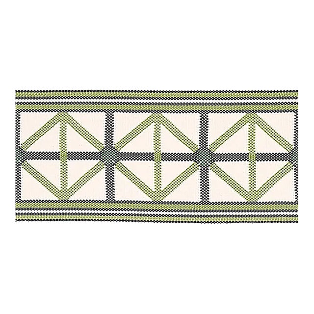 Sample - Schumacher Napoleon Indoor/Outdoor Tape, Moss For Sale