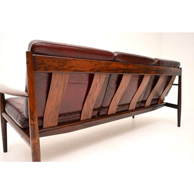 Brown Vintage Danish Leather Sofa by Grete Jalk for France and Son, 1960 For Sale - Image 8 of 11
