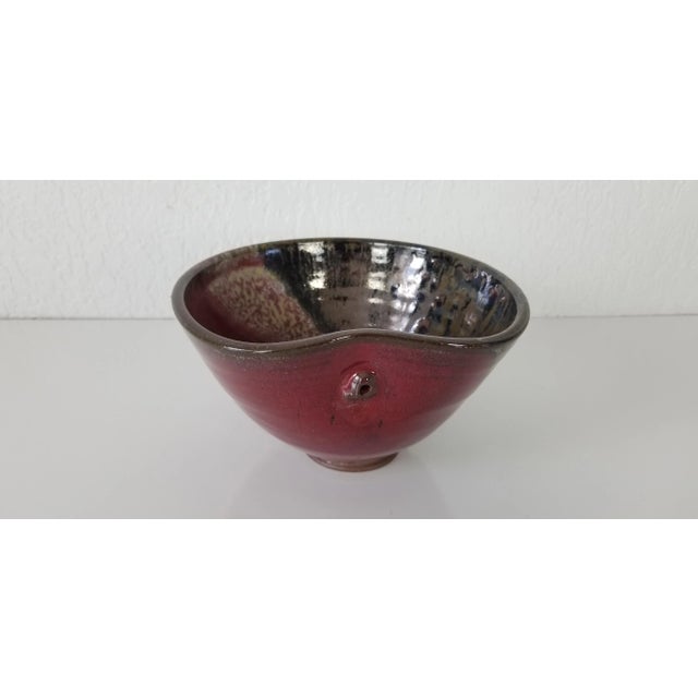 1980s Mindri Artistic Art Glaze Pottery Bowl For Sale - Image 11 of 11