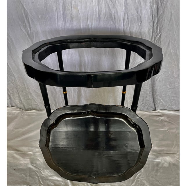 Late 19th Century French Antique Papier Mache Large Serving Tray on Stand, C1880 For Sale - Image 5 of 14