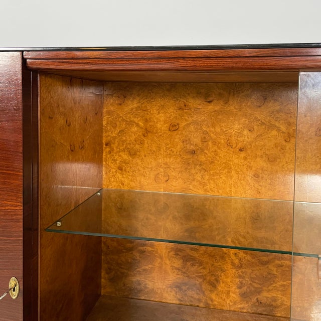 Italian Art Deco Bar Cabinet with Lamp in Wood and Glass, 1930s For Sale - Image 17 of 18