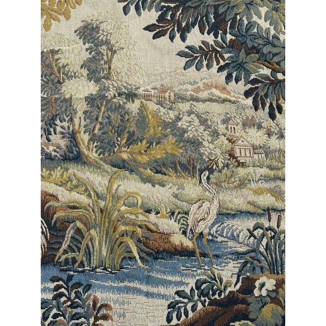 Vintage French Jacquard The Lignon Tapestry in the style of Aubusson, 1970s For Sale - Image 6 of 18