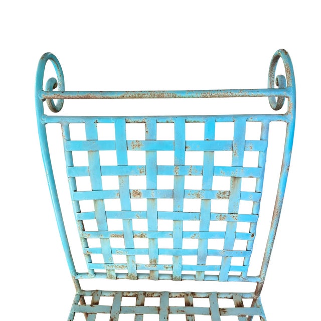 Italian Mid 20th Century Wrought Iron Patio Chairs, Attributed to Salterini - A Pair For Sale - Image 10 of 11