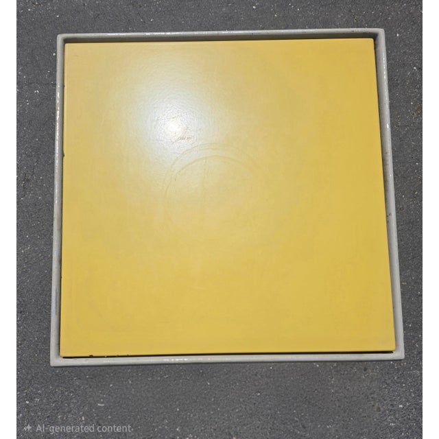 Mid-Century Modern 1970s Attributed to Richard Schultz Style Knoll Aluminum and Yellow Enamel Side-Coffee Table For Sale - Image 3 of 15