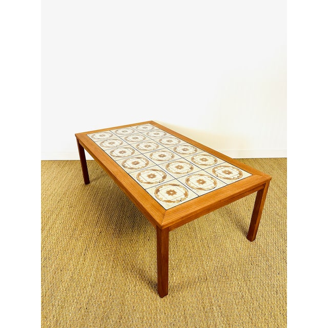 Scandinavian Coffee Table in Teak and Ceramic, 1960s For Sale - Image 4 of 16