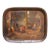 19th Century French Hand-Painted Tole Tray With Interior Tavern Scene For Sale