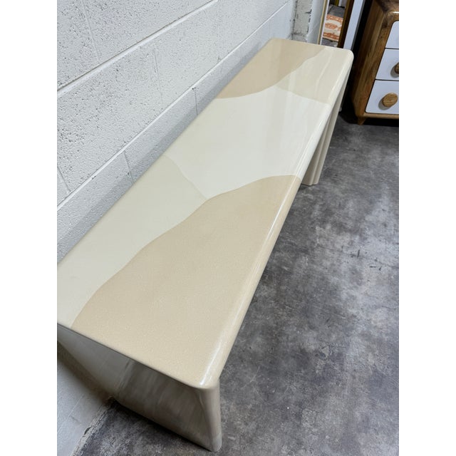 This console matches the credenza also listed here on Chairish. Super sexy Karl Springer style Lacquered console signed by...