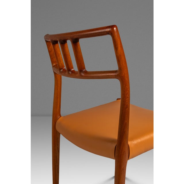 Set of Ten (10) Danish Modern Møller Model 79 Side Chairs in Teak & Leather by Niels Møller for j.l. Møller Mobelfabrik, Denmark, C. 1960's For Sale - Image 15 of 18