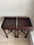 Chinese/Asian Chippendale Style Wood-Carved Fretwork Tea Table and 2 Side Table Set of 3 For Sale - Image 10 of 12