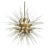 Mid Century Sputnik Murano Glass and Brass Italian Chandelier For Sale