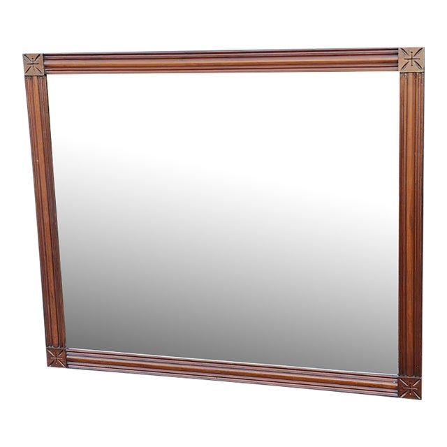 Mid 20 Century Rectangular Wall Mirror New Glass Very Refurbished. For Sale