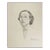 Vintage Mid 20th Century Portrait Charcoal Drawing of Woman For Sale
