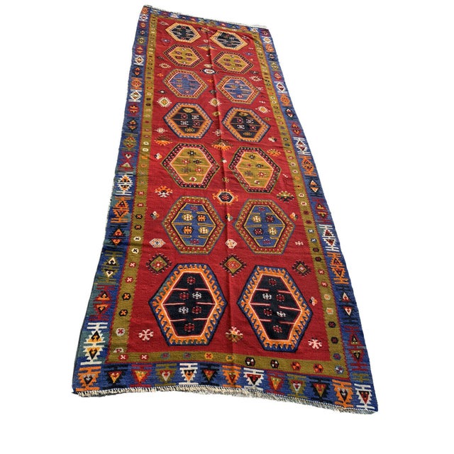 Textile Turkish Sarkisla Kilim Rug, 1940s For Sale - Image 7 of 14