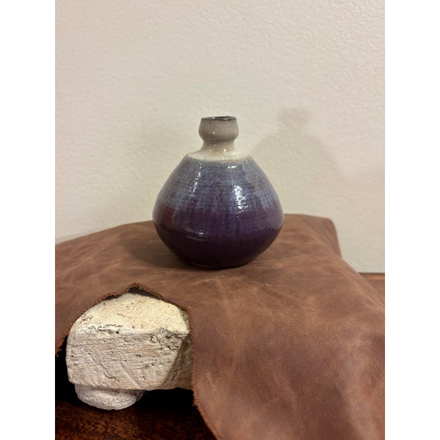 Vintage Mid-Century Modern Signed American Studio Pottery Bud Vase For Sale - Image 4 of 6