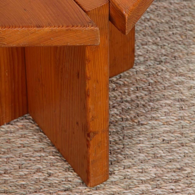 Vintage Pine Stool attributed to René Martin, 1960s For Sale - Image 3 of 8
