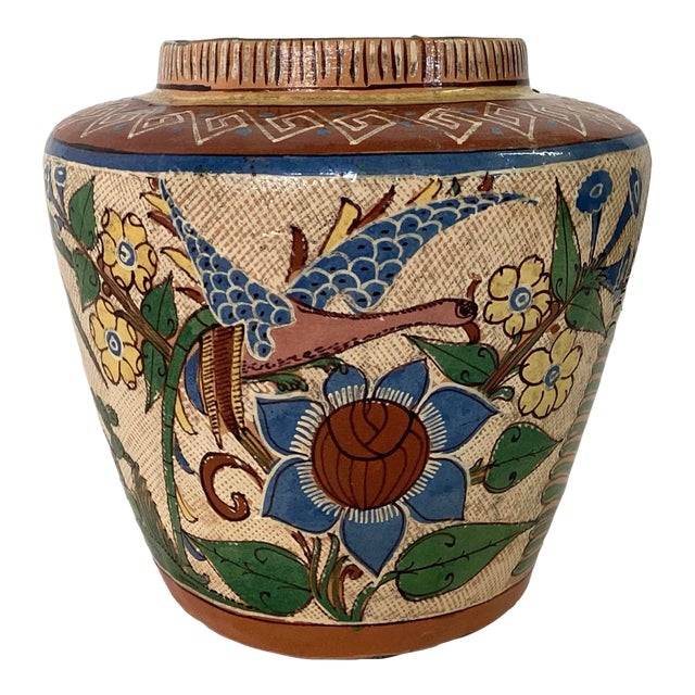 Tlaquepaque Petatillo Vase Antique Mexican Pottery For Sale
