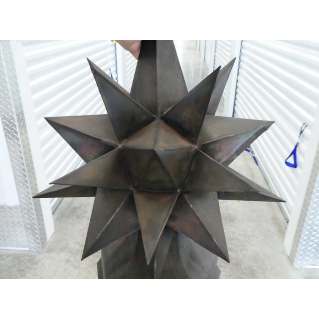 Folk Art Vintage Architectural Element Tin Table Lamp For Sale - Image 3 of 10