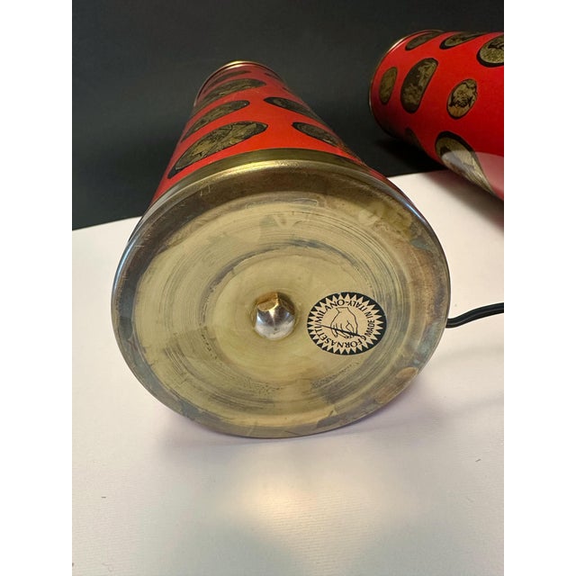 Metal Pair of Vintage Fornasetti Table Lamps For Sale - Image 7 of 8