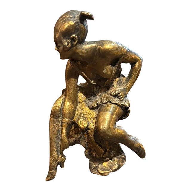 19th Century Viennese Erotic Bronze: Beauty on Flip-open Stool For Sale