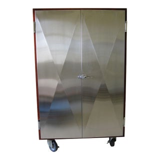 Dialogica Stainless Quilted Front Stanley Cabinet For Sale