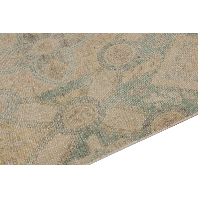2010s Distressed Rug in Blue, Green & Beige Florals by Rug & Kilim For Sale - Image 5 of 6