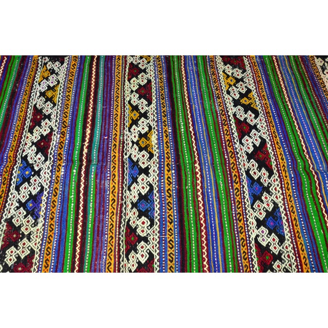 Textile Vintage Turkish Handmade Kilim Rug For Sale - Image 7 of 11