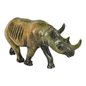 Late 20th Century Verdite Rhino Stone Sculpture