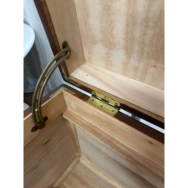 Oxblood Red Antique Rosewood Inlaid Chinoiserie Chest For Sale - Image 8 of 12