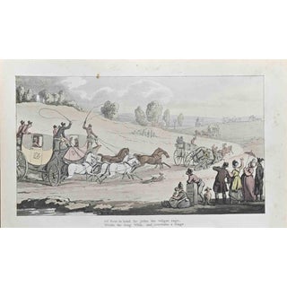 Thomas Rowlandson, Of Four in Hand He Joins the Vulgar Rage, Etching, 1817 For Sale