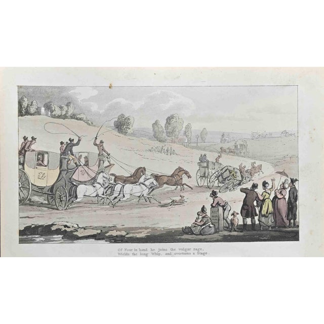 Thomas Rowlandson, Of Four in Hand He Joins the Vulgar Rage, Etching, 1817 For Sale