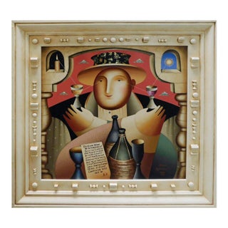 Anton Arkhipov Uncorked 1999 Original Hand Signed Oil Painting Make an Offer For Sale