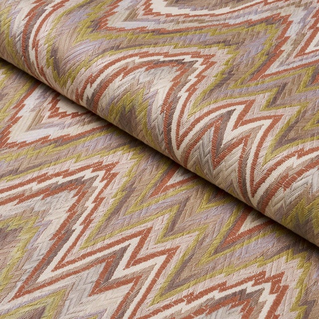 Schumacher Schumacher Valkyrie Flame Stitch Fabric In Terracotta Hills For Sale - Image 4 of 5