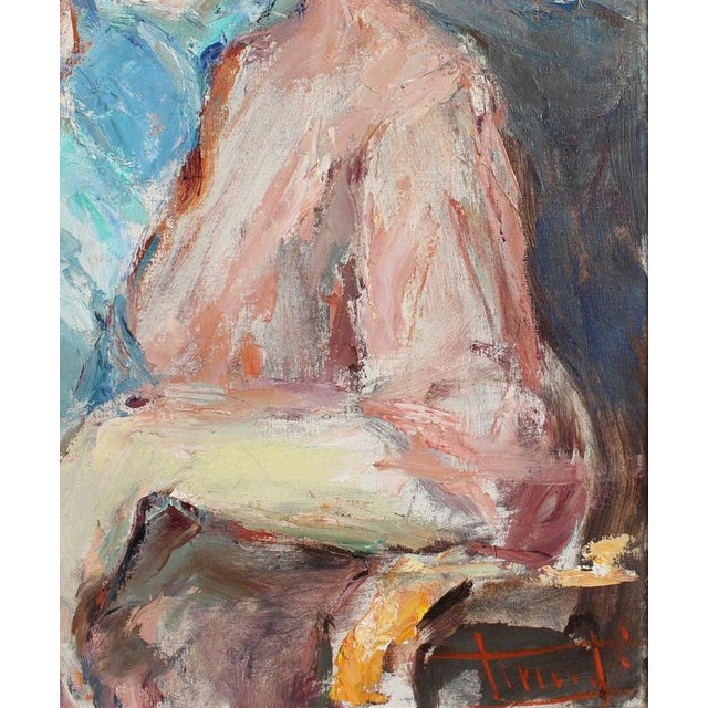 Carlo Striccoli, Woman Alone with Her Thoughts', 1960s, Oil on Canvas For Sale - Image 10 of 18